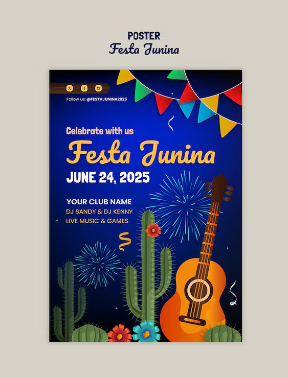 Diseño de plantilla de cartel de Fiesta